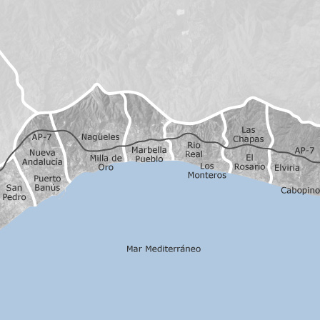 Interactive map of areas of interest to select the region you want to search in