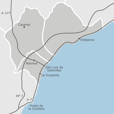 Mapa interactivo de zonas de interés para seleccionar la región donde quieres buscar
