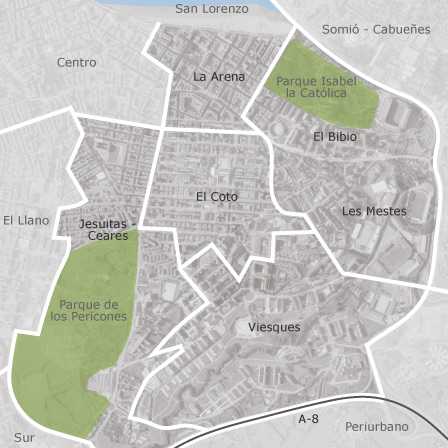Mapa interactivo de zonas de interés para seleccionar la región donde quieres buscar