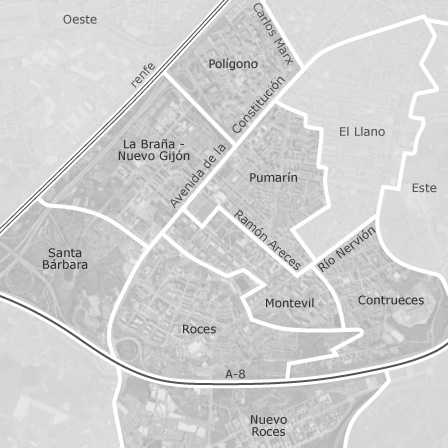 Mapa interactivo de zonas de interés para seleccionar la región donde quieres buscar