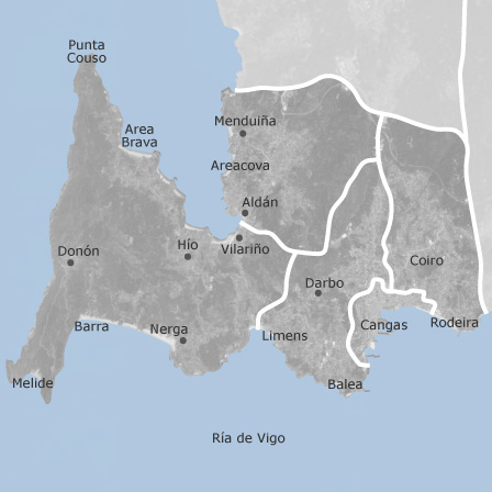 Interactive map of areas of interest to select the region you want to search in