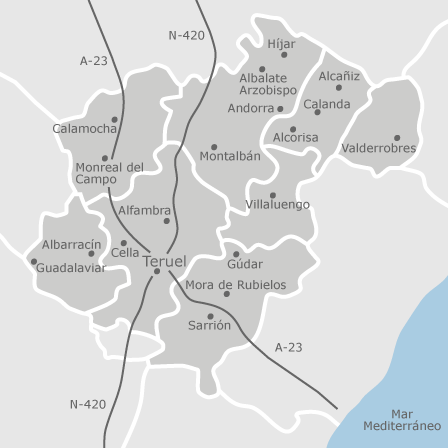 Mappa interattiva delle aree di interesse per selezionare la regione dove vuoi effettuare la ricerca
