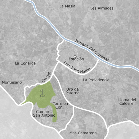 Interactive map of areas of interest to select the region you want to search in