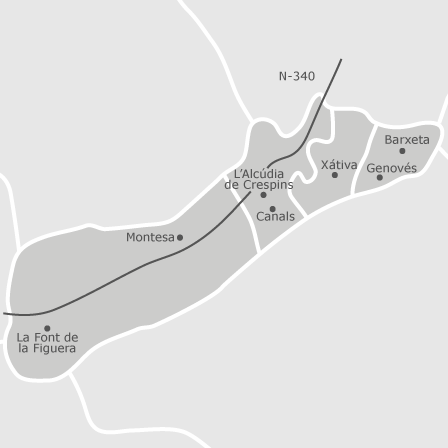 Interactive map of areas of interest to select the region you want to search in